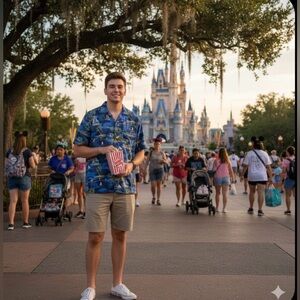 DISNEYLAND RESORT Official Disney Hawaiian Mens Shirt short sleeve mickey goofy